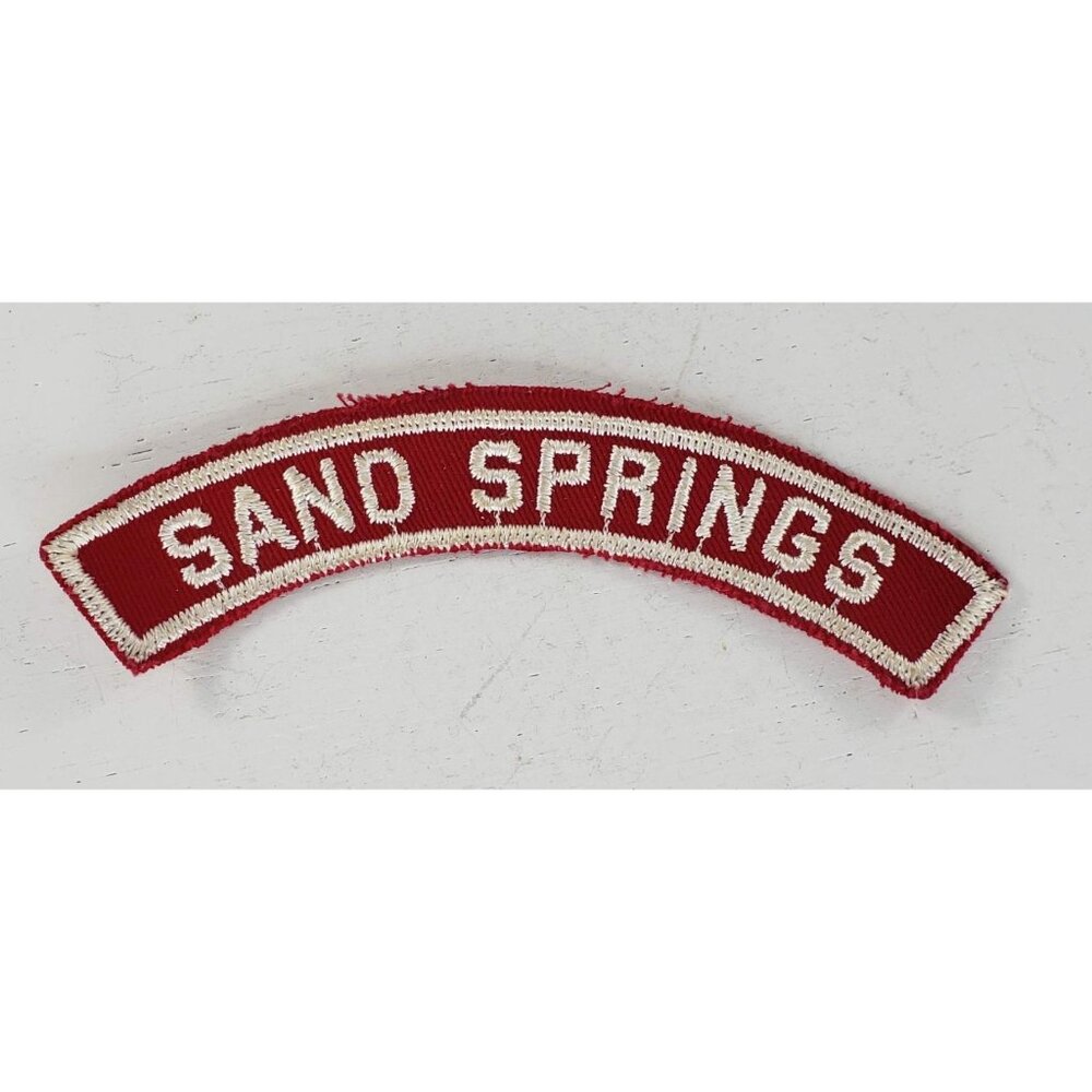 Sand Springs Oklahoma Patch Boy Scouts Community Strip BSA Red White Stripe